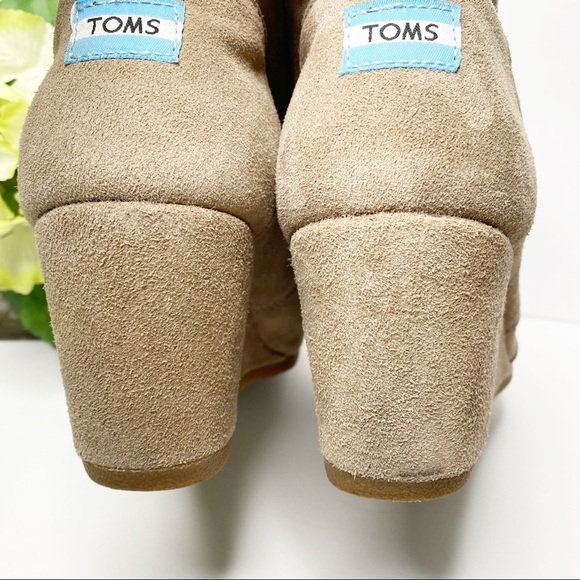 TOMS Desert wedge Ankle Booties tan Suede Size 11 - Picture 7 of 10